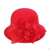 2020 lana marrón Vintage fieltro Cloche cubo bombín sombrero invierno mujeres Iglesia bombín sombreros