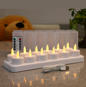 ชุดเทียนไลท์ LED ไร้เปลวไฟแบบชาร์จไฟได้ชุดควบคุมระยะไกล8นิ้วทำงานได้ยาวนานผ่านการรับรอง CE ROHS - Product Image 1
