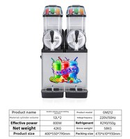 Commerciële elektrische sneeuwsmeltende slushmachine met dubbele/drievoudige cilinder, smoothiemaker voor melktheewinkels en de voedingsindustrie