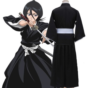 Disfraz de Halloween de Grim Reaper/Kuchiki Rukia, Kimono de Anime Japonés, Traje de Cosplay Unisex de Poliéster para Adultos, Venta al Por Mayor - Product Image 5