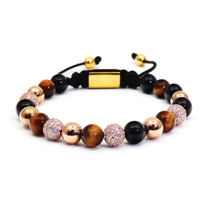 Pulsera de Cuentas de Metal con Piedras Preciosas de 8mm, Unisex, Premium, al por Mayor, Brazalete de Moda Hecho a Mano con Piedras de la Suerte, Joyería con Dijes de Moda, <span class=keywords><strong>VIYA</strong></span> - Product Image 4