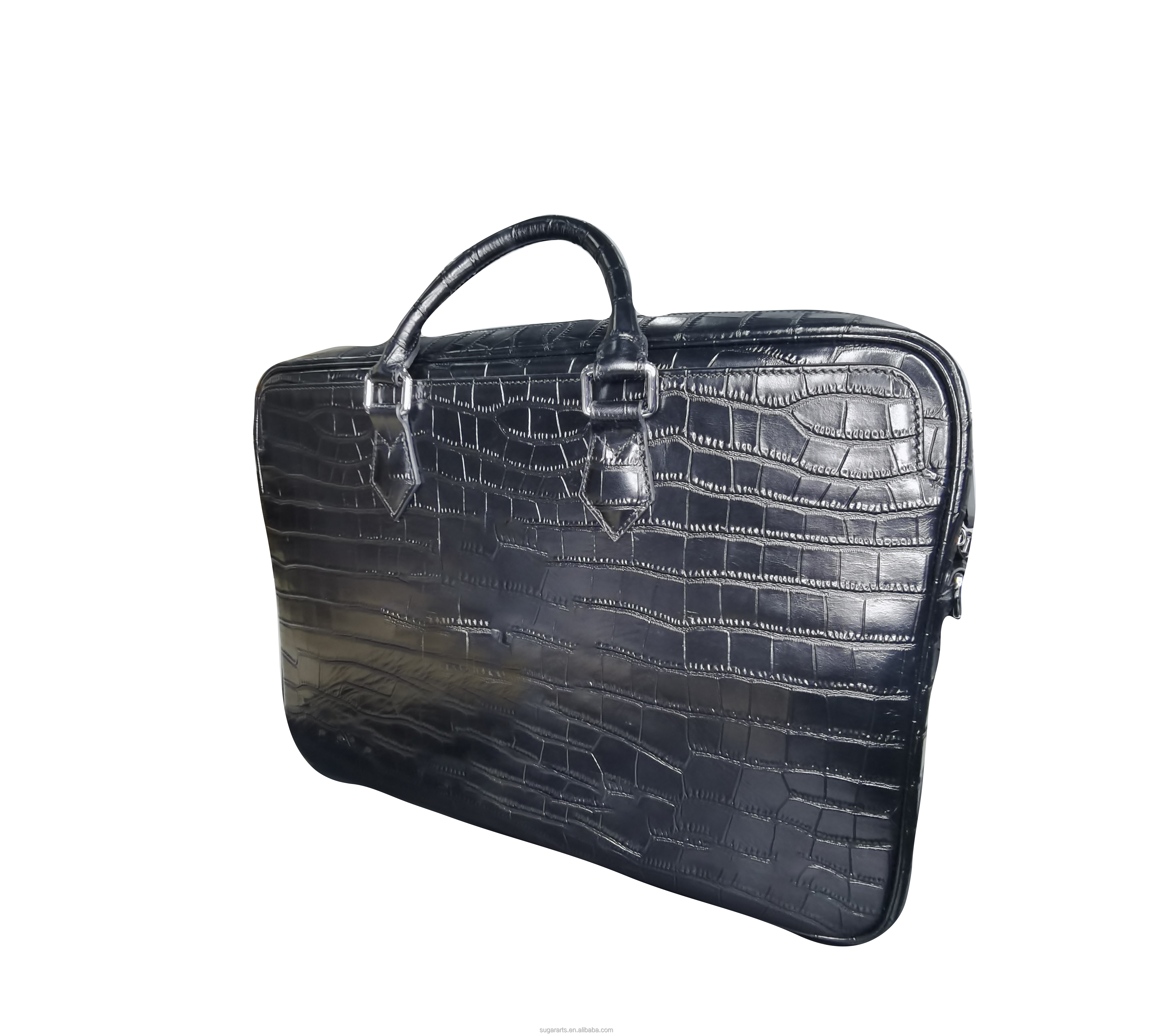 The new fashion briefcase high-capacity neutral gender bags Embossed crocodile leather bag