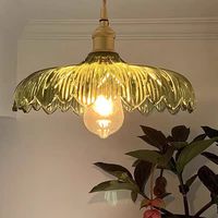 Lustre en verre et laiton nordique, style rétro japonais, chambre à coucher, salle à manger, comptoir de bar, café, salon de thé, luminaires simples