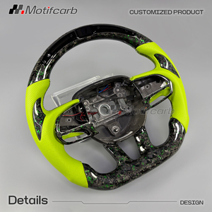 พวงมาลัยคาร์บอนไฟเบอร์สีเขียวแบบกำหนดเองสำหรับ Dodge Charger Challenger Hellcat SRT 392 Scat R/T GT SXT ปี 2013-2023 - Product Image 3