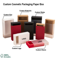 Caja de Cartón para Perfume Masculino con Ventana Transparente de PVC, Bolsa de Papel Kraft Plegable Personalizada con Logotipo Impreso