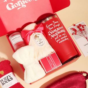 Special Hot Promotional Wine Red Series Big <b>Cup</b> Straw Eye Mask Bathing Set for New Year Christmas Festival Corporate Gift Ideas - Product Image 2