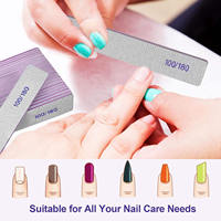 Lime à ongles double face en éponge grain 100/180, bâton de ponçage pour le façonnage des ongles, le ponçage de surface et le retrait de vernis – Outils de beauté
