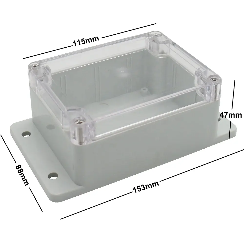 غطاء شفاف! 115x88x47 مللي متر ABS + PC IP65 البلاستيك للماء ضد الغبار الإسكان للحصول على منظومة إلكترونية