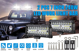Barre lumineuse de travail LED clignotante NAO 12V 24V 6500k blanche 240W 7 pouces IP68 étanche pour Land Cruiser, voiture, camion, VTT, UTV - Product Image 2