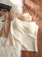 Soutien-gorge camisole sans couture en dentelle pour femme, fin et respirant, écologique, rembourré, une pièce, idéal pour l'été