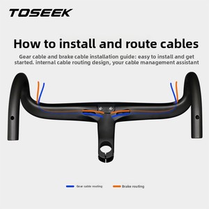 <span class=keywords><strong>Manillar</strong></span> Integrado de Carbono para Carretera <span class=keywords><strong>TOSEEK</strong></span> TR5500, <span class=keywords><strong>Manillar</strong></span> de Carbono de 28.6 mm con Soporte para Ciclocomputador, Accesorios para Bicicleta - Product Image 4