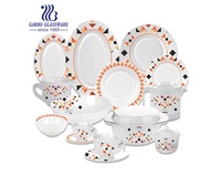 Service de table de mariage, vaisselle de luxe, service de table avec assiettes à salade, vaisselle en verre opale, 58 pièces, 72 pièces, vente en gros