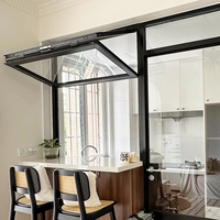 Fenêtres pliantes modernes en aluminium à double fond supérieur pour cuisine, hôtel, café, ouverture verticale, type rideau pour magasin extérieur