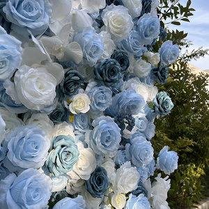 Mur de fleurs artificielles en <span class=keywords><strong>soie</strong></span> 3D blanc fait main pour les mariages en plein air, les anniversaires, les propositions, Pâques, prêt à l'emploi - Product Image 5
