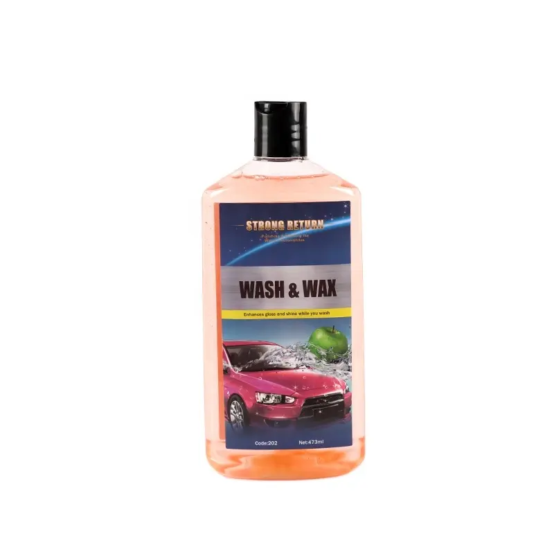 473ml özel etiket karşılama kodu 202 araba yıkama ve balmumu ile köpük şampuan sıvı temizleme sabunu