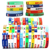 Pulseras de Silicona con Bandera de Varios Países del Mundo, Pulseras de Silicona de Fútbol, Pulseras de Goma
