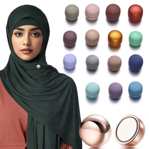 เข็มกลัดฮิญาบแม่เหล็ก53สีทรงกลมมีหลายสีหมุดฮิญาบสำหรับสตรีมุสลิมรอมฎอน - Product Image 1