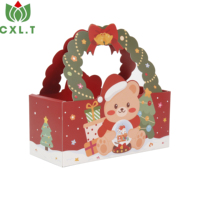 Boîte à bonbons de Noël pliable personnalisée, directement de l'usine, boîte en carton imprimée OEM pour les cadeaux de fête de Noël