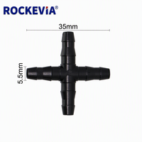 Connecteur d'irrigation goutte à goutte croisé à barbelures 4-7 mm pour jardin domestique, raccord micro-pulvérisation pour ferme et verger, pièce en plastique de dérivation à quatre voies pour micro-tube