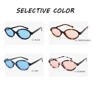 Nuovi occhiali da sole alla moda in acetato con Logo personalizzato stile retrò alla moda a righe uniche Design di marca Miu occhiali da sole in acetato di forma ovale - Product Image 3