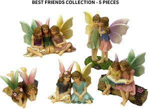 Artesanías de resina, venta al por mayor, libros de lectura personalizados, pequeña estatua de hada en miniatura, figuritas de jardín para <span class=keywords><strong>Hermanas</strong></span> - Product Image 3