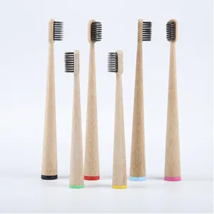 Пользовательский логотип Экологичная натуральная бамбуковая зубная щетка с чехлом щетина уголь бамбуковая зубная щетка