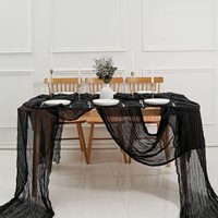 Chemin de table froissé en gaze de coton 6ft 10ft, style rustique bohème pour mariage, anniversaire, fête, décoration d'événements à domicile
