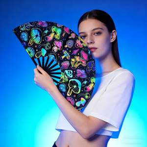 Abanico de Mano de Bambú Personalizado de 13 Pulgadas (33 cm) con Impresión de Kung Fu, Plegable, Fluorescente, Colorido, con Sonido, para Festivales - Product Image 4