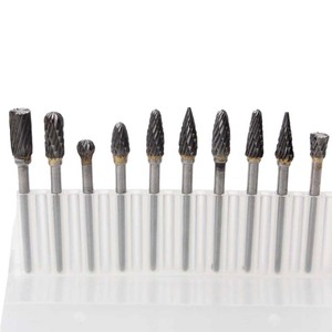 Tungsten Carbide Rotary Files 10pc Set Cylindrical Grinding Heads For Deburring Electric Air Grinder Accessories - Product Image 4