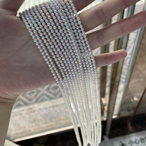 WENCHI Factory <b>Direct</b> Supply 3-4mm Round <b>Beads</b> Freshwater Pearl Necklace - Product Image 3