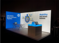 Stand d'exposition modulaire avec cadre en aluminium, toile LED SEG, boîte à lumière rétroéclairée, pour salon professionnel, utilisation intérieure/extérieure