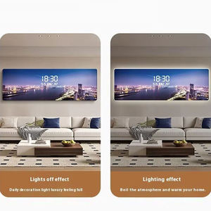 Orologio da Parete Digitale con Stampa Paesaggio Urbano Notturno, Display Elettronico, Arte Murale in Acrilico per Soggiorno e Camera da Letto - Product Image 5