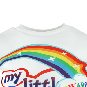 <span class=keywords><strong>Robe</strong></span> Sweatshirt Hiver en Peluche Lapin Arc-en-ciel Pailleté à Manches Courtes pour Filles, avec Poignets Volants, Mignonne, Décontractée et Écoresponsable - Product Image 3