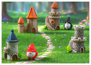 3D casa jardín decorativo pueblo miniatura resina <span class=keywords><strong>Castillo</strong></span> adornos Navidad figuritas Europa decoración conjunto acuario figurita - Product Image 6