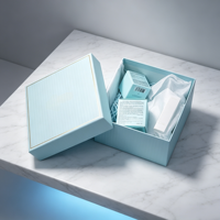 Boîte cadeau rigide nervurée de luxe, imperméable, avec estampage à chaud doré, pour emballage de coffret cosmétique et de produits de soin de la peau