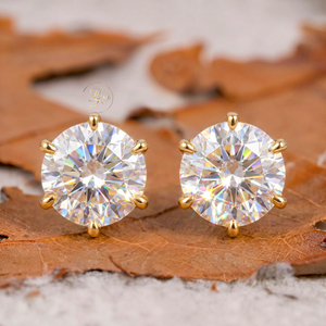 Pendientes de Diamantes Creados en Laboratorio con Corte Redondo VVS, Pendientes Personalizados con Diamantes Cultivados en Laboratorio IGI CVD, Oro de 18K, Joyería Brillante para Mujer - Product Image 1