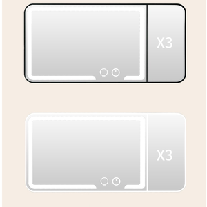 Thời Trang Không Dây Loại C Có Thể Sạc Lại Xách Tay <span class=keywords><strong>LED</strong></span> Xe Trang Điểm Gương 3x Magnifying Ba Màu Sắc Đèn Phụ Kiện Xe Hơi Thời Trang - Product Image 1