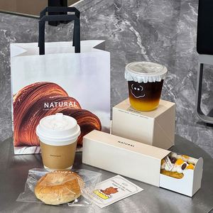 Custom White Kraft Paper Bag Eco-Friendly Grease-Proof Design for <b>Barbecue</b> Bread Snack Pizza Sushi Takeout Packaging - Product Image 6