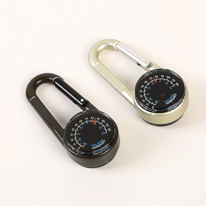La Bàn Kim Loại Đi Bộ Đường Dài Ngoài Trời <span class=keywords><strong>3</strong></span> Trong <span class=keywords><strong>1</strong></span> La Bàn Mini Có Móc Khóa Nhiệt Kế - Product Image 2