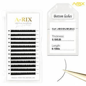 A-RIX Pestañas Inferiores Naturales Negras de 12 Filas - Longitudes Mixtas de 5-7mm, Curvatura J/B/C, Ligeras y Fáciles de Aplicar - Product Image 3