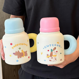 Linda Botella de Agua Aislada de Acero Inoxidable con Diseño de Perro, 500 ml, con Asa, para Mujeres, Regalo de Oficina, Verano 2025 - Product Image 3