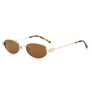 Gafas de Sol Unisex Ovaladas con Montura Dorada Completa, Lentes Verdes, Protección UV400, Gafas de Moda para Adultos - Product Image 3