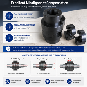 Acoplamientos Deslizantes Cruzados OEM Personalizados de Acero 45, Ejes de Conexión Ajustables Desmontables, Diámetro de 20 mm, 250 RPM para Mezcladoras y Transportadores - Product Image 2