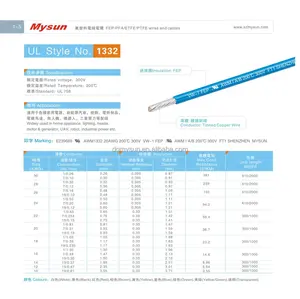 Factory Price UL1332 Fep Insulation WIres 10 12 14 16 18awg Copper Cable Electric Wire For Home Appliance