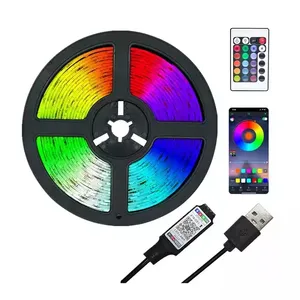 Home Party Decoration LED Strip Light Fita RGB 2835 Luces String Flexible Lamp Tape DC5V Infrared Control TV Backlight