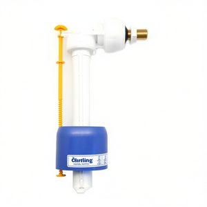 Grifo flotante para cisternas cerámicas de 3/8, modelo compacto con base azul y brazo flotante amarillo - Product Image 3