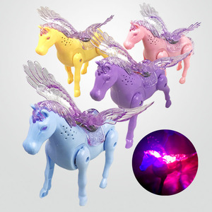 Caballo Eléctrico Luminoso de Juguete, Animal de Dibujos Animados de Plástico para Niños de 2 a 4 Años, Unisex - Product Image 1
