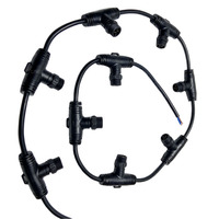 Câble connecteur étanche de type T 0,5 mm² 0,75 mm² 1,5 mm² 2 broches 3 broches 4 broches pour éclairage extérieur