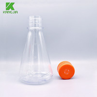 Plastik PC 500 ML laboratorium labu getar kerucut dengan sekrup transparan tutup botol antilembap untuk biokimia budaya sel