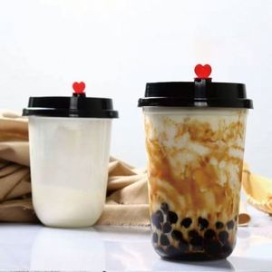 Gobelet en plastique PP rigide en forme de U de 90 mm avec logo personnalisé pour thé à bulles et jus de fruits - Product Image 2
